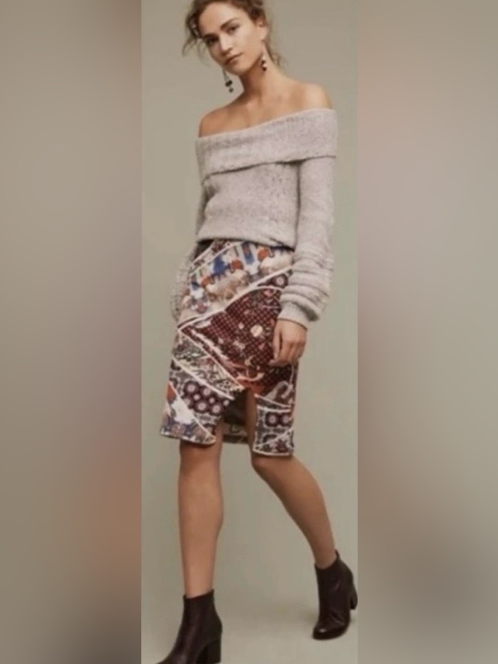 Maeve Vannia Printed Pencil Skirt from Anthropologie Size LP | Midi Skirt